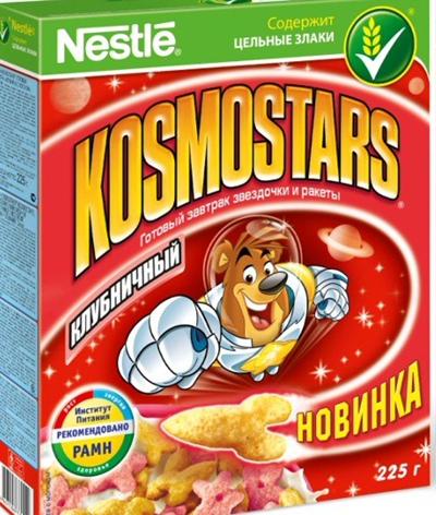 Хрустящий готовый завтрак Kosmostars Клубника с молоком 225г купить на Зозу.ру - фотография № 3